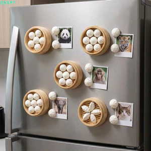 QEARY Dim Sum Nam châm tủ lạnh, Nam châm tủ lạnh bánh bao bằng nhựa, In 3D sáng tạo Nhãn DIY Trang trí tủ lạnh nhà bếp thực tế
