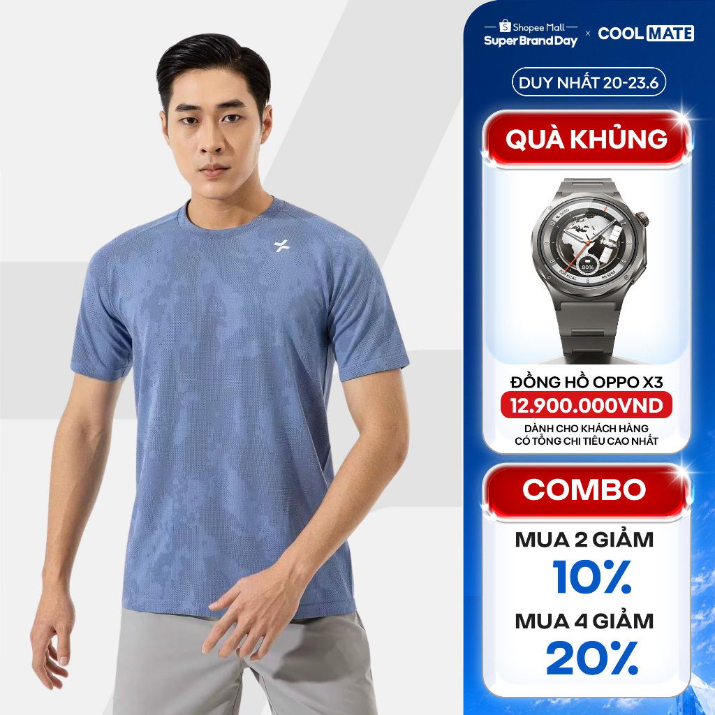 [MUA 4 GIẢM 20%]Áo thun thể thao Jacquard Seamless mềm mại giảm ma sát áo pickleball tennis đa năng Coolmate