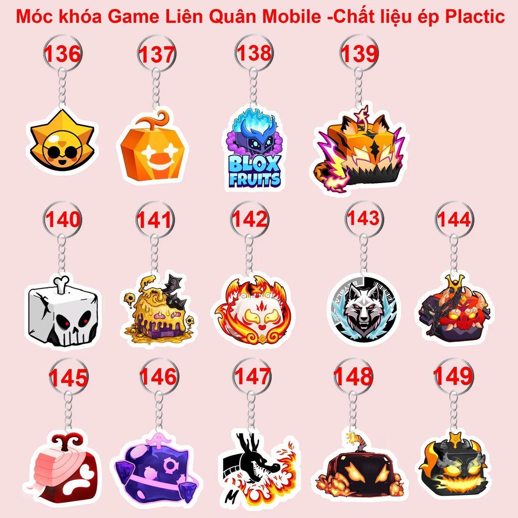 Móc khóa anime Blox Fruits Trái cây ác quỷ ép nhựa Plactic nhiều mẫu đẹp
