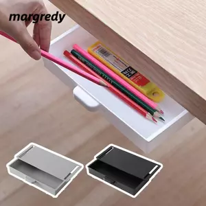 MARGREDY Bàn Ngăn Kéo Tổ Chức, Văn Phòng Phẩm Tổ Chức Treo Thiết Kế Ngăn Kéo Hộp Bảo Quản, Tiết Kiệm Không Gian Đấm Miễn Phí Dưới Bàn Ngăn Kéo Loại Hộp Bảo Quản Bàn