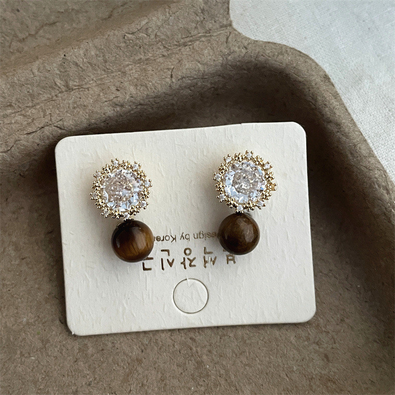 Bông tai ngọc trai Zircon mới thời trang