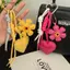 # HB # Da PU Trái Tim Túi Hoa Móc Khóa Vintage Handmade Boho Charm Mặt Dây Chuyền Cho Bapa Ví Nữ Phụ Kiện Quà Tặng.