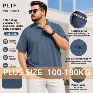 Plus Size Nam Mùa Hè Cổ Tròn Tay Ngắn Thêu Áo Sơ Mi Polo