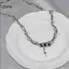 LUImo Punk Zircon Chữ Thập Ngôi Sao Mặt Dây Chuyền Nelace Cho Nữ Vintage Hàn Quốc Thoáng Mát Dây Thép Titan Choker Xu Hướng Trang Sức SBS