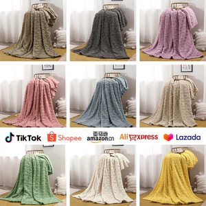 Một Lớp Tháp Da Lông Cừu Màu Chăn Hộ Gia Đình Đơn Giản Văn Phòng Ngủ Chăn Điều Hòa Không Khí Chăn26062203