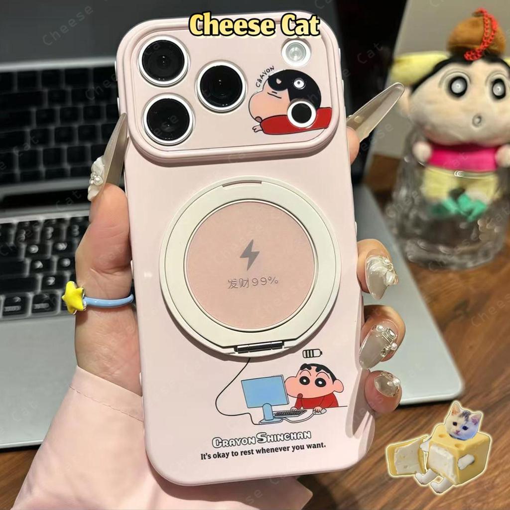 Ốp điện thoại hình nhẫn có chân đế xoay bằng kim loại cho iPhone 17 11 12 13 14 15 Plus Xs Max XR 7 Plus 16 Pro Max