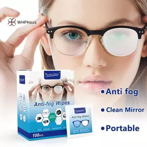 < WHPHous-t > 100 Cái / hộp Máy Lau Kính Ướt Khăn Lau Dùng Một Lần Chống Sương Mù Phun Bụi Lau Ống Kính Kính Kính Mát Màn Hình Điện Thoại Đẹp
