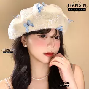 Mũ nồi bướm IFASIN, Mũ họa sĩ phù hợp ba chiều, Mũ nồi nữ thêu lưới thời trang mùa hè