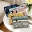 Mục vụ Hoa Ví Đựng Tiền Xu 4 Lớp Phân Vùng Đôi Dây Kéo Vải Cotton Túi Đựng Tiền Xu Cô Gái Thẻ ID Retro Túi Nhỏ