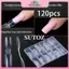 MYPANDA 120 Cặp Móng Tay Hai Đầu Dạng Kép Có Thể Tái Sử Dụng Vuông Quan Tài Nối Dài Khuôn Gel Builder Mẹo Salon Chuyên Nghiệp Nghệ Thuật Làm Móng Tay.