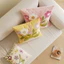Vỏ gối sofa hoa kiểu Pháp kèm ruột nhung mềm 40 45 50cm có khóa kéo giặt được trang trí phòng khách giường ngủ