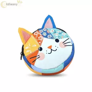 Bút chì EDIWANY, Túi đựng bút chắp vá dung tích lớn, Túi lưu trữ văn phòng phẩm cho mèo hoạt hình Quà tặng