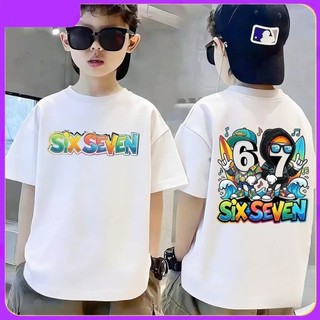 COD✅Áo phông mùa hè cho bé trai và bé gái in hình Mùa hè 67, được làm từ chất liệu cotton mềm mại, thoải mái