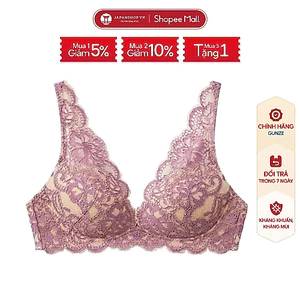 Áo lót ren không gọng Sweet Make Bra Gunze JB6031H mềm mại, nâng ngực, thoáng khí, kháng khuẩn nội địa Nhật Bản