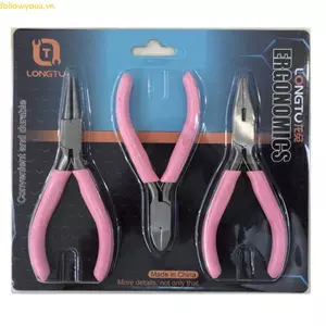 Fol 3 Chiếc Trang Sức Kìm Màu Hồng Bộ Dây Cắt Kìm Uốn Trang Sức Làm Dụng Cụ Bộ
