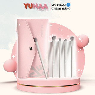[Y252] Set 5 Cọ Trang Điểm Mắt VEECCI - Kèm Túi Da, Vệ Sinh Tiện Lợi - Bộ cọ trang điểm mắt lông mềm Chuyên Nghiệp
