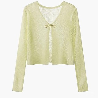 Áo khoác mỏng trong suốt kiểu Trung Quốc mới, áo cardigan bảo vệ khỏi nắng màu xanh, áo len lụa lạnh có nút ếch, kiểu dáng ngắn