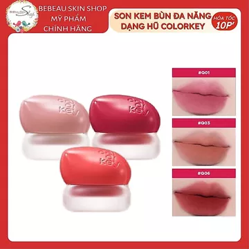 Son Kem Bùn Đa Năng Dạng Hũ Colorkey Bouncy Creamy Multi-Purpose Mud Son Môi Má Hồng - Bebeau