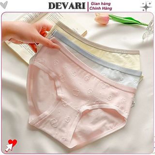 Quần lót nữ cotton cao cấp viền màu bo chun co giãn êm ái thấm hút đáy lót kháng khuẩn DEVARI LY01