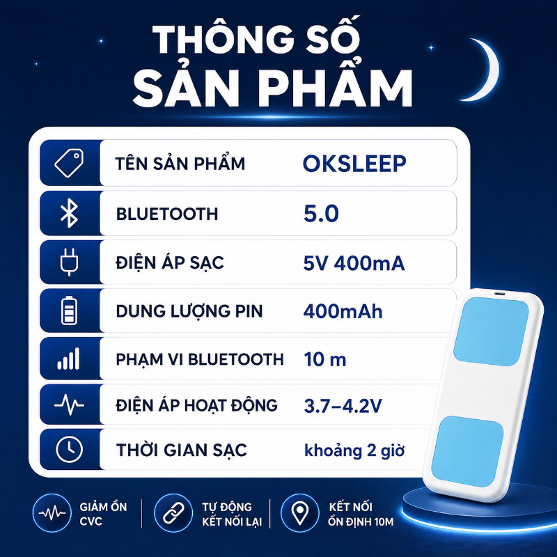 Loa Ngủ Thông Minh Dẫn Truyền Xương - Pin Siêu Bền,  Âm Thanh Nhỏ Riêng Tư, Hoàn Hảo Cho Giấc Ngủ Sâu & Du Lịch