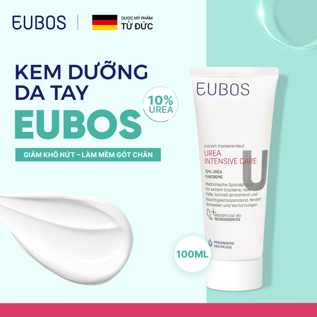 Combo Kem Dưỡng Da Tay EUBOS 75ml Và Kem Nứt Gót Dưỡng Da Chân UREA 10% Foot Cream 100ml Dưỡng Ẩm