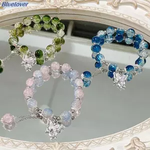 Bluelover Vòng Tay Dây Hạt Mắt Mèo Tự Nhiên Bướm Vòng Tay Quyến Rũ Tinh Tế Thanh Lịch Cô Gái Bướm Hạt Trang Trí Món Quà Trang Sức Mới