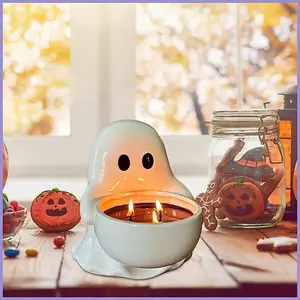 Ghost Candlestick Holder Trang trí theo mùa Trang trí nội thất Halloween Nhựa nến Stick Holder Trang trí cho Mantels mueadsyvn