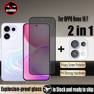 Kính cường lực chống gián điệp 2 trong 1 OPPO Reno 16F Bảo vệ màn hình riêng tư cho OPPO Reno 15 15F 14F 14 13 4G 5G Có màng máy ảnh ống kính