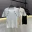 Áo len cổ tròn sọc kim loại kiểu Pháp mùa hè Áo thun ngắn tay Slim-fit Classy Royal Sister Top