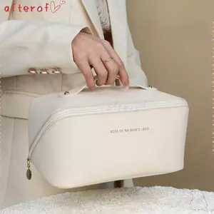 Túi trang điểm AFTEROF, Gối Túi đựng mỹ phẩm dung tích lớn, Túi đựng đồ vệ sinh đa ngăn PU di động
