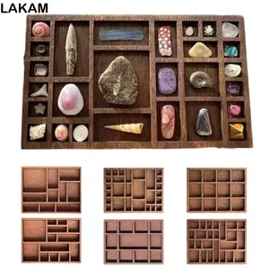 Kệ trang sức thu nhỏ LAKAM, Lưới đa dạng Giá đỡ trang sức Mini màu nâu, Ngăn sáng tạo Giá trưng bày hàng hóa Mô hình Nhà búp bê