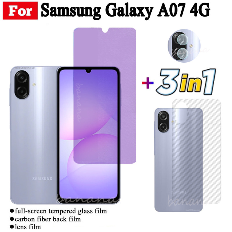 ​​​​​​​Phim Kính Cường Lực 3 TRONG 1 Samsung Galaxy A07 Cho Samsung A07 A17 A06 A16 A05 A15 A05S Full Cover Kính Bảo Vệ Màn Hình + Phim Ống Kính Máy Ảnh + Phim Mặt Sau