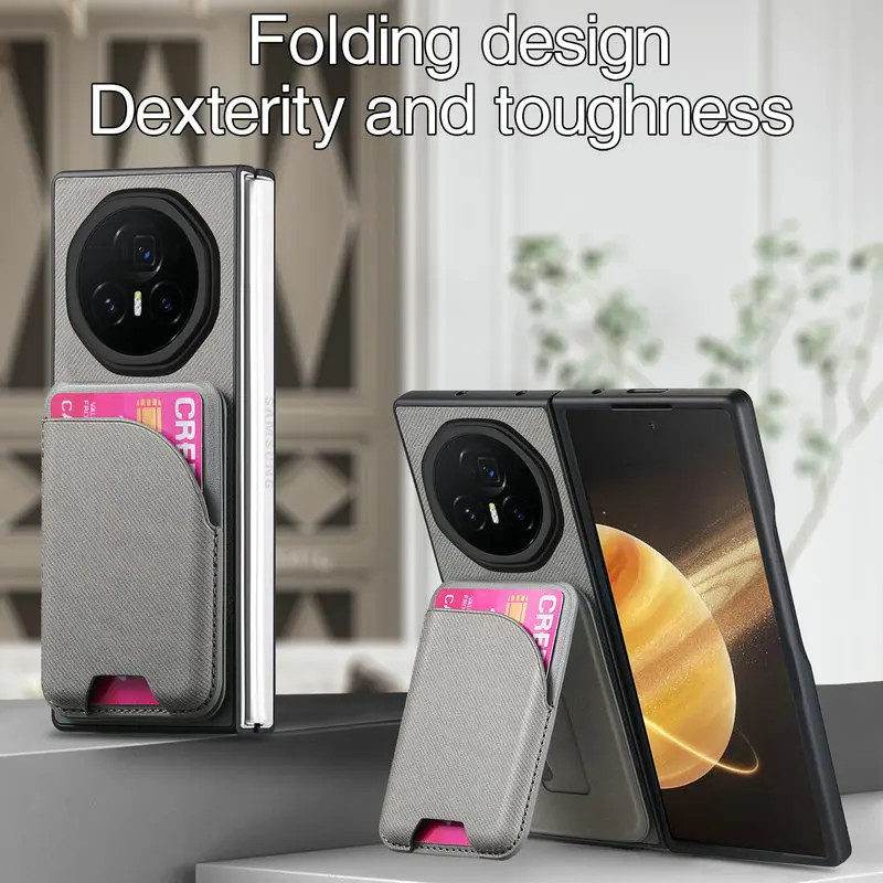 Honor Magic V5 5G 2025 Ốp lưng sang trọng Thẻ da từ tính RFID Funda Honor Magic V3 V 5 3 5V Vỏ điện thoại gấp 2IN1 có thể tháo rời