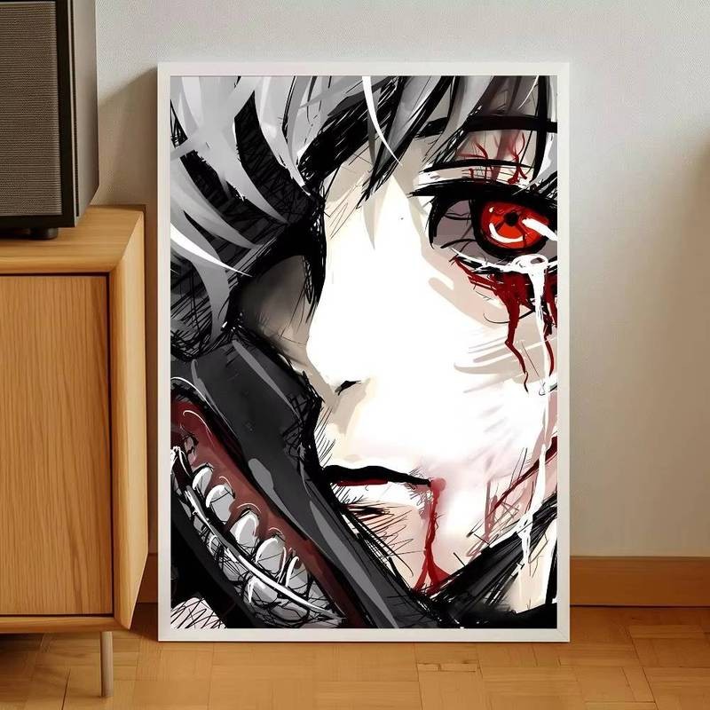 Poster nghệ thuật anime Tokyo Ghoul in canvas thích hợp cho mọi bức tường chống ẩm