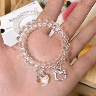 Đường dây điện thoại trong suốt, có độ đàn hồi cao, dùng làm dây buộc tóc hoặc mặt dây chuyền ngọt ngào và đa năng.