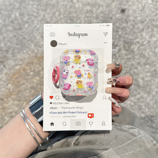 Pink Peppa Pig cho AirPods 1 / 2 3 Pro Pro2 Airpod4 Bộ tai nghe Vỏ bảo vệ Bluetooth không dây AirPods Pro 3 4 Vỏ bảo vệ tai nghe