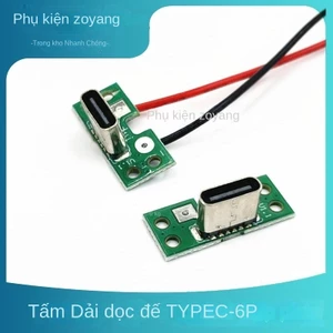 TYPEC-6P Đế ổ cắm nữ có bảng mạch PCB Đĩa hàn TYPE-C Tích cực Cắm âm Giao diện sạc nhanh với cáp C1LT