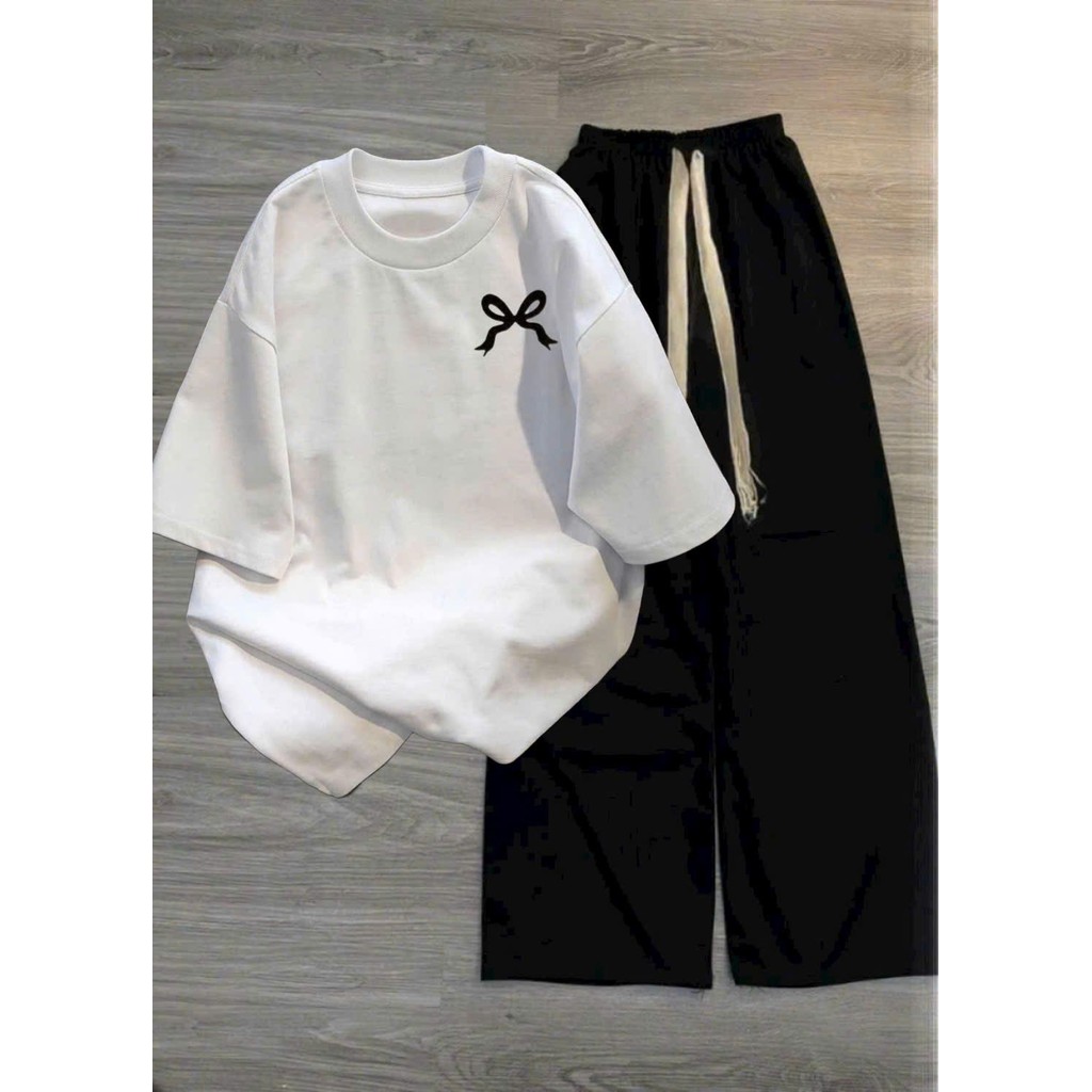 CÁC MẪU QUẦN ỐNG RỘNG DÂY KÉO BẢN TO + MIX ÁO PHÔNG SU COTTON SIÊU XINH