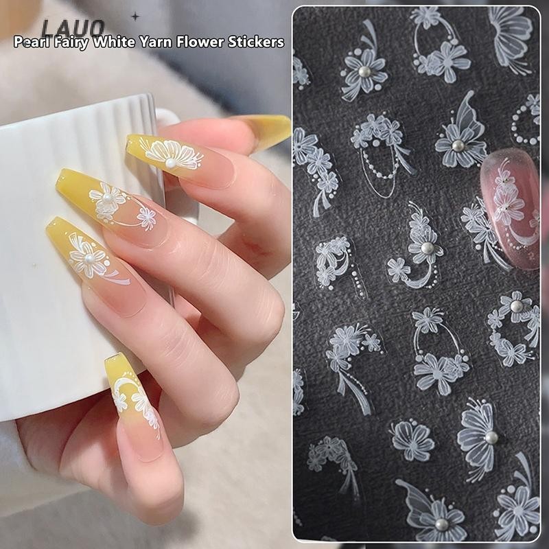 Springevenstar Nơ Hoa Decal Móng Tay Siêu Mỏng Tự Dính Trang Trí DIY
