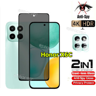 Honor X6C 4G Kính Cường Lực Riêng Chống Gián Điệp Full Cover Bảo Vệ Màn Hình Chống Peek 2in1 Privacns Bảo Vệ HonorX6C