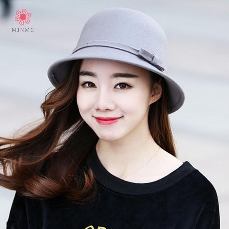 Mũ nỉ nữ ngọt ngào cho thu đông, thiết kế mới với nơ xô