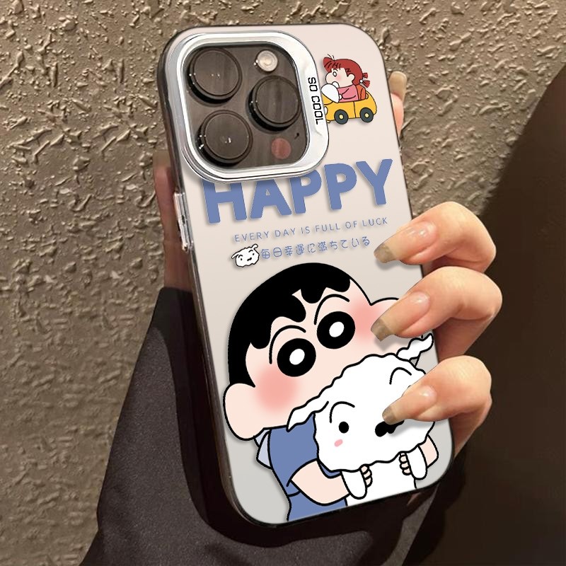 Ốp Lưng iPhone Hình Shin Và Bạch Tuyết Dễ Thương - Tương Thích 16/15/14/13/12/11 Pro Max, XS Max, X
