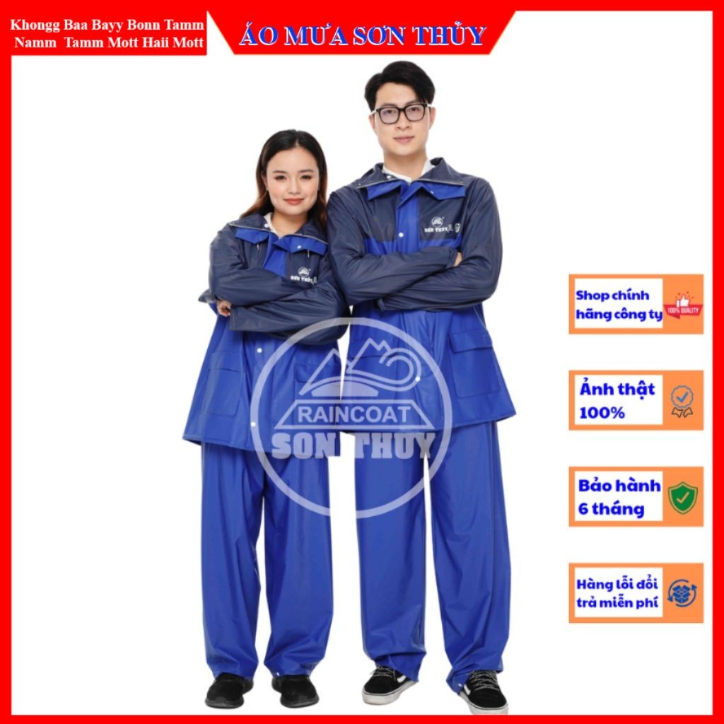 Bộ áo mưa nhựa Sơn Thủy - bộ quần áo đi mưa mưa PVC không thấm nước K12 Không BALO