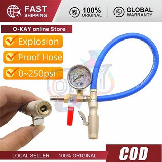 Máy bơm hơi đa năng mới nhất, tự khóa, đo áp suất lốp xe, khí, dầu, bơm nhanh tiện dụng
