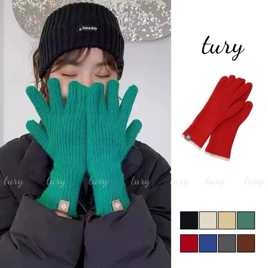 Găng Tay Len Dài Nam Nữ Unisex - Tury - Bao Tay Dệt Kim Co Giãn Cảm Ứng Phối Viền Giữ Ấm Thời Trang Thu Đông - GT042