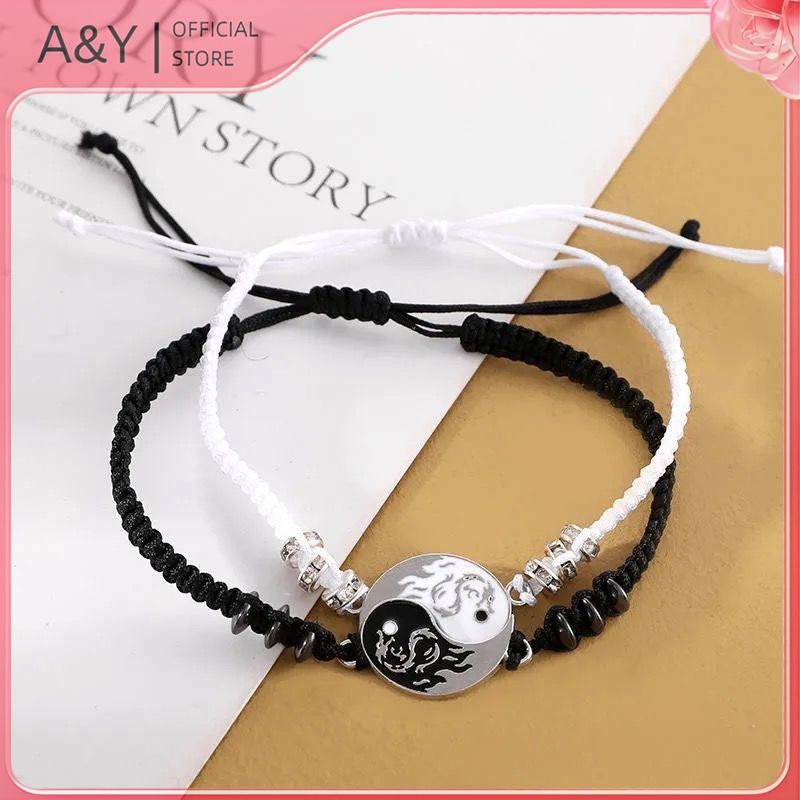 A&amp;Y - Cặp Đôi Vòng Tay Điều Chỉnh Hình Rồng Âm Dương, Perfect Quà Tặng Ngày lễ tình nhân