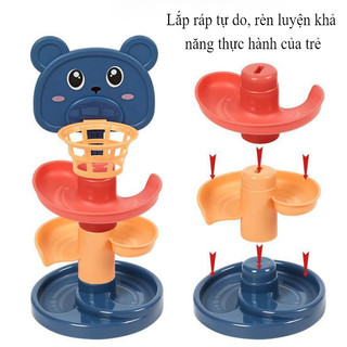 【BabyJoy】Tháp Xoay Theo Dõi Bộ Đồ Chơi,Bé Xoay Theo Dõi Xếp Chồng Montessori CánBóng ThápĐồ Chơi,Đồ chơi giáo dục