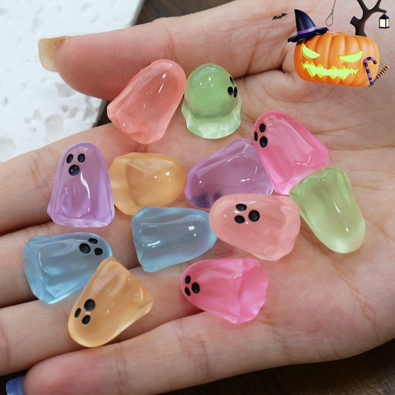 Đồ trang trí ma Halloween phát sáng trong bóng tối, 6 / 12 / 24 Bức tượng nhỏ bằng nhựa dễ thương để trang trí bàn làm việc tại nhà Đồ dùng dự tiệc Đồ trang trí phát sáng
