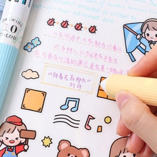 DE 6 Bút Bi Nhiều Màu Bút Viết 10 Màu Trong 1 Cho Văn Phòng Trường Học