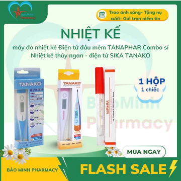 máy đo nhiệt kế Điện tử đầu mềm TANAPHAR Combo sỉ Nhiệt kế thủy ngan - điện tử SIKA TANAKO